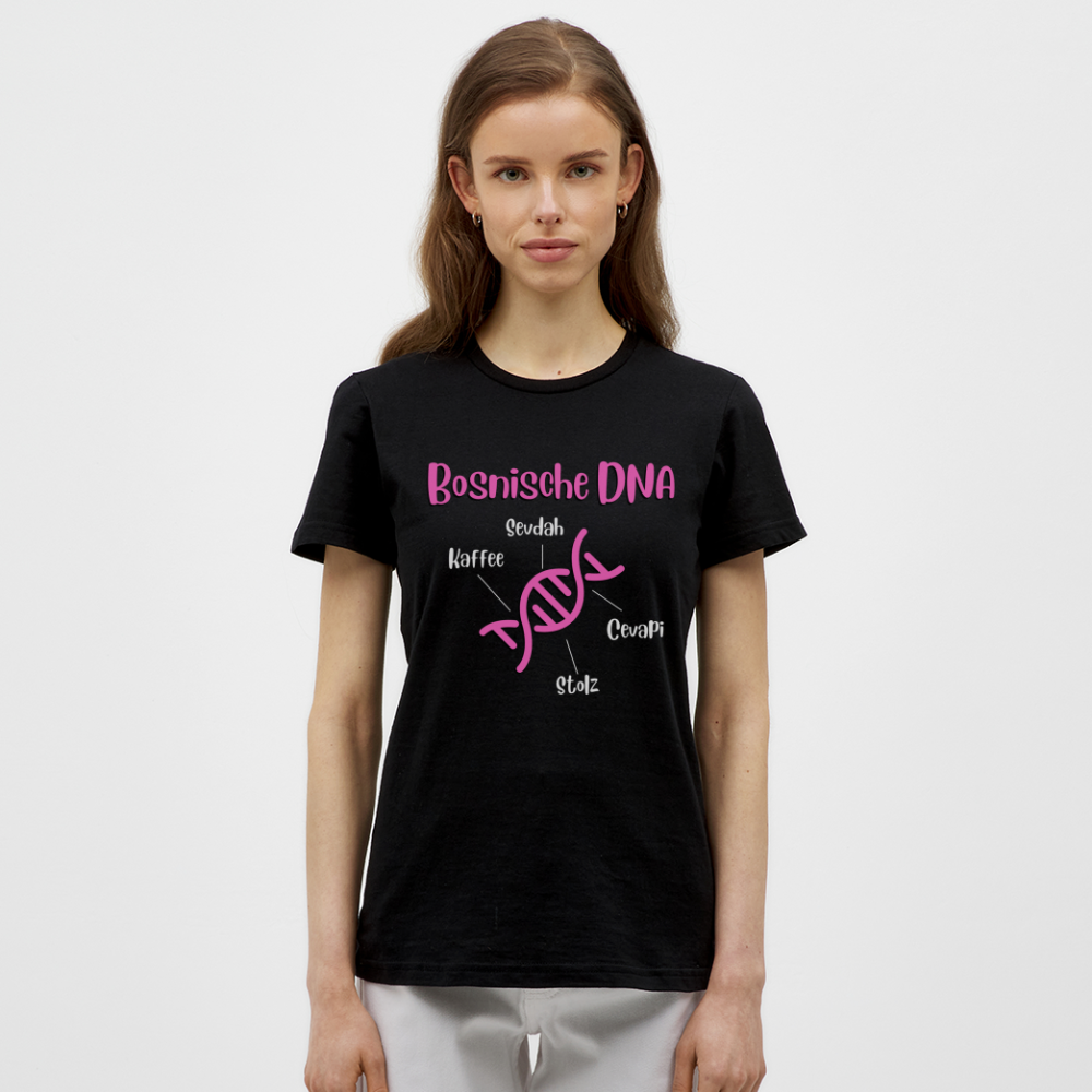 Bosnische DNA" Frauen Kurzärmeliges T-Shirt - Schwarz