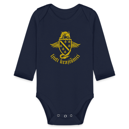 Ljuti Krajisnici Baby Bio-Langarm-Body - Dunkelnavy