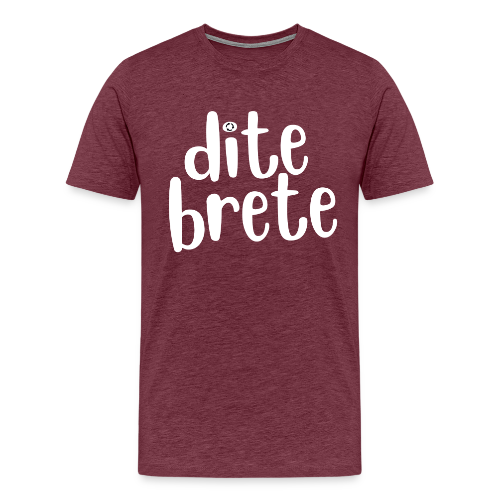 Dite Brete Herren Premium T-Shirt - Bordeauxrot meliert