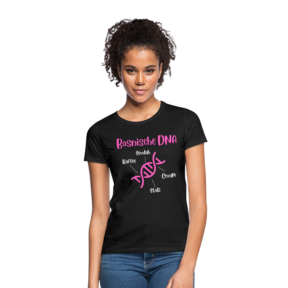 Bosnische DNA" Frauen Kurzärmeliges T-Shirt - Schwarz