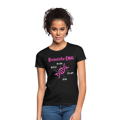 Bosnische DNA" Frauen Kurzärmeliges T-Shirt - Schwarz