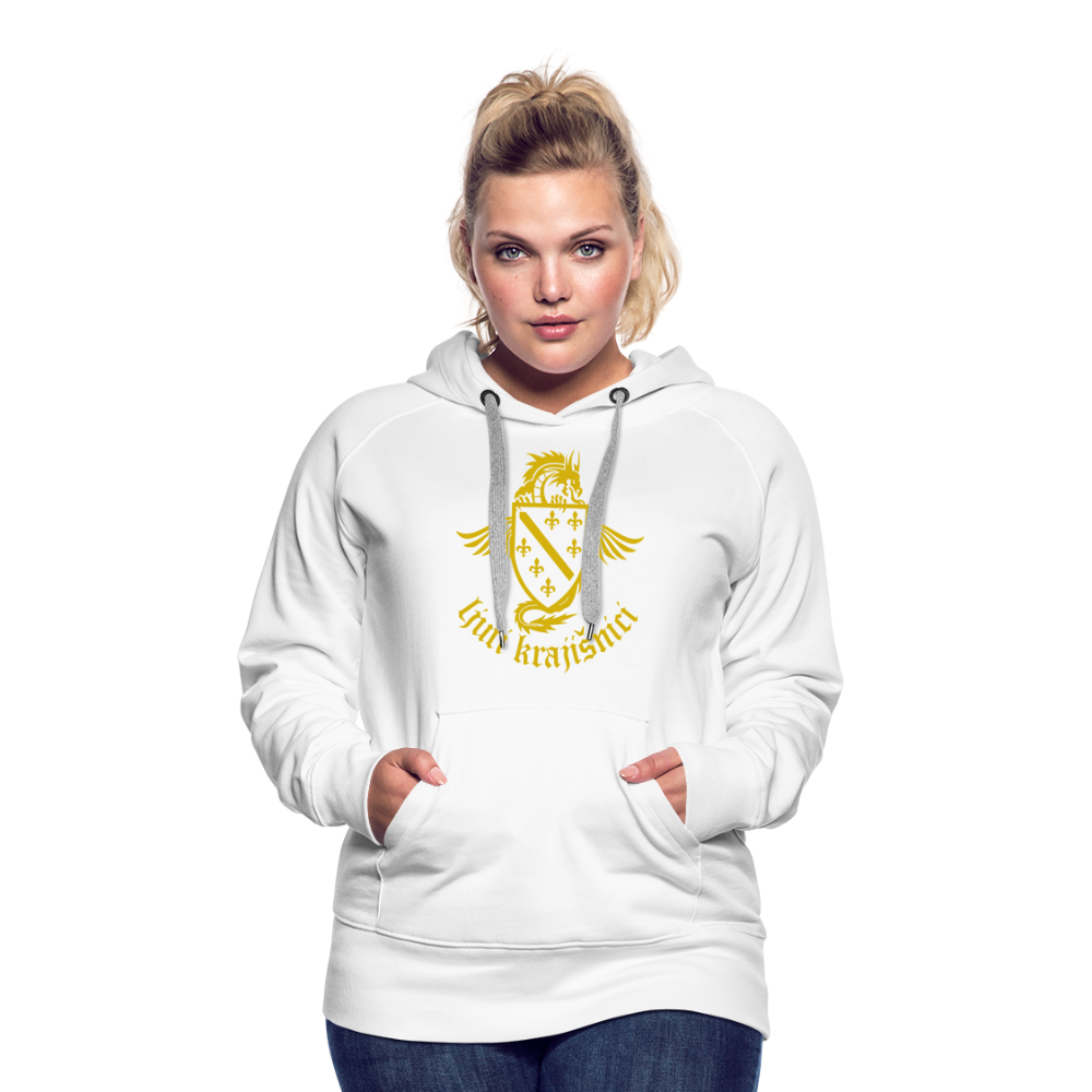Ljuti Krajisnici Damen Premium Kapuzenpullover - Weiß