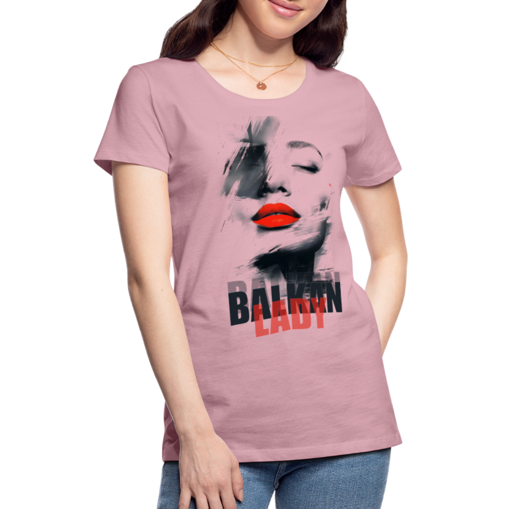 Balkan Frau Damen Premium T-Shirt - Hellrosa