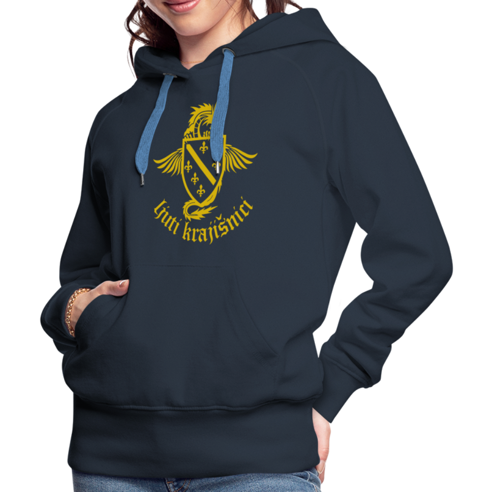 Ljuti Krajisnici Damen Premium Kapuzenpullover - Navy