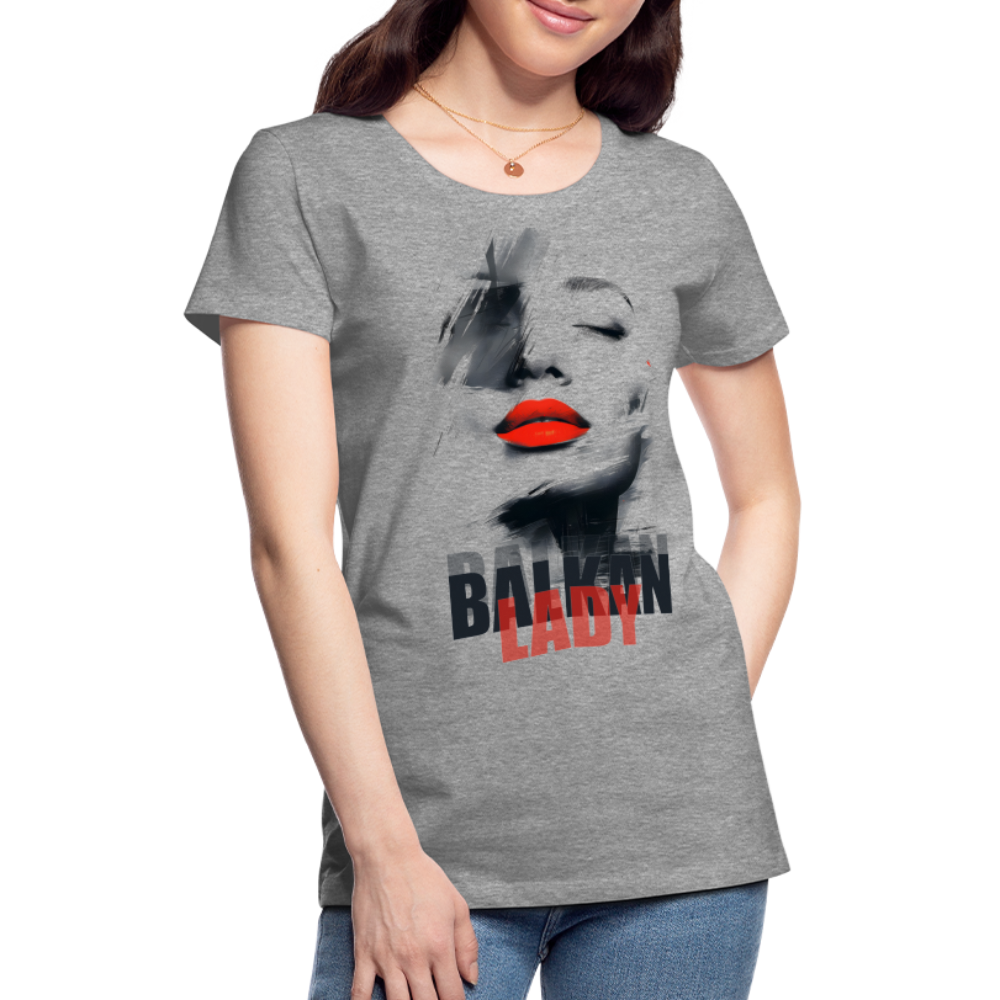 Balkan Frau Damen Premium T-Shirt - Grau meliert