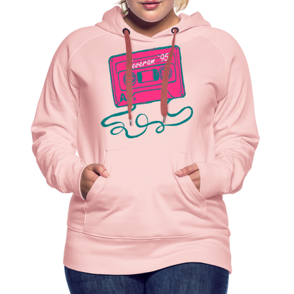 Damen Kapuzenpullover mit retro Musikkassette Deveram - Kristallrosa