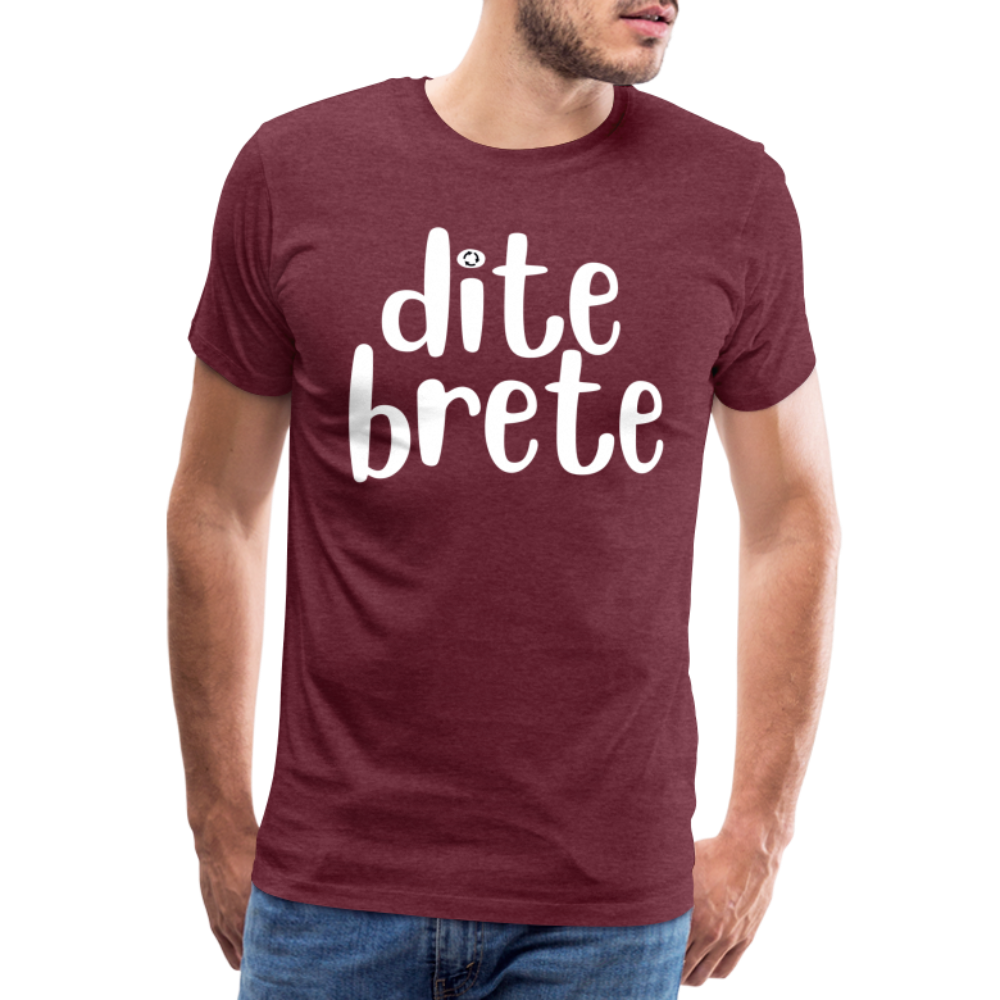 Dite Brete Herren Premium T-Shirt - Bordeauxrot meliert