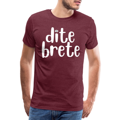 Dite Brete Herren Premium T-Shirt - Bordeauxrot meliert