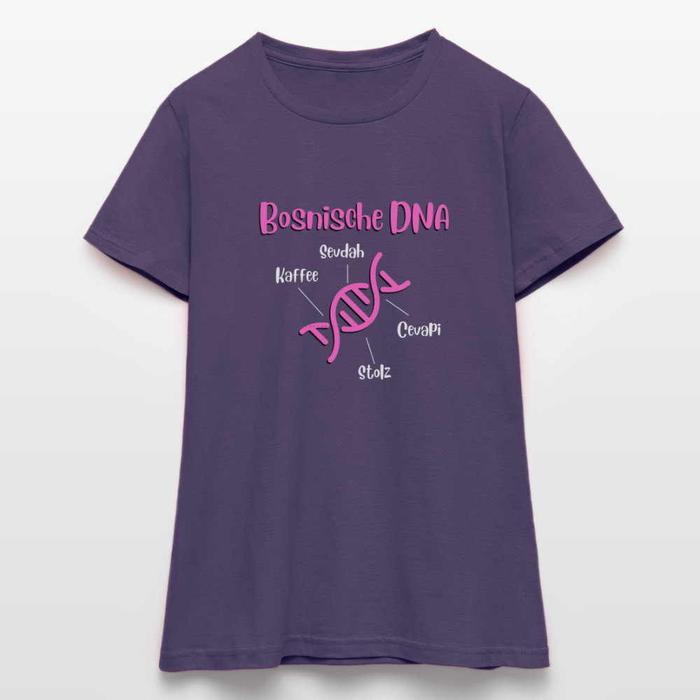 Bosnische DNA" Frauen Kurzärmeliges T-Shirt - Dunkellila