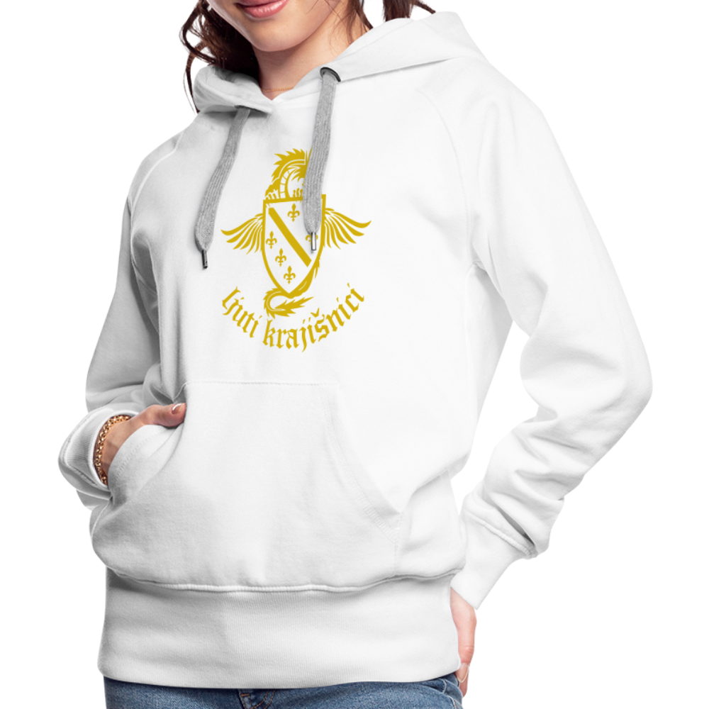 Ljuti Krajisnici Damen Premium Kapuzenpullover - Weiß