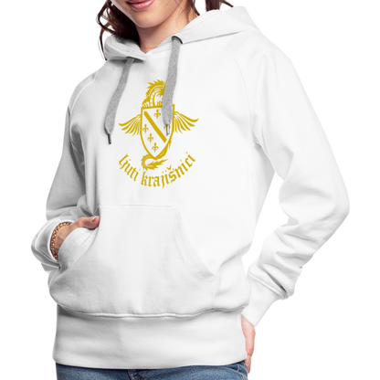 Ljuti Krajisnici Damen Premium Kapuzenpullover - Weiß