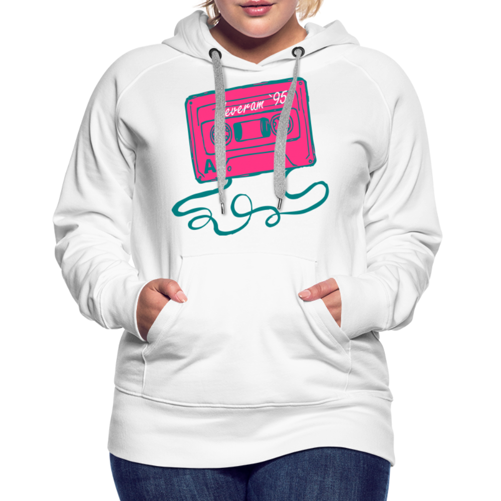 Damen Kapuzenpullover mit retro Musikkassette Deveram - Weiß