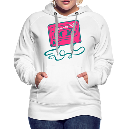 Damen Kapuzenpullover mit retro Musikkassette Deveram - Weiß