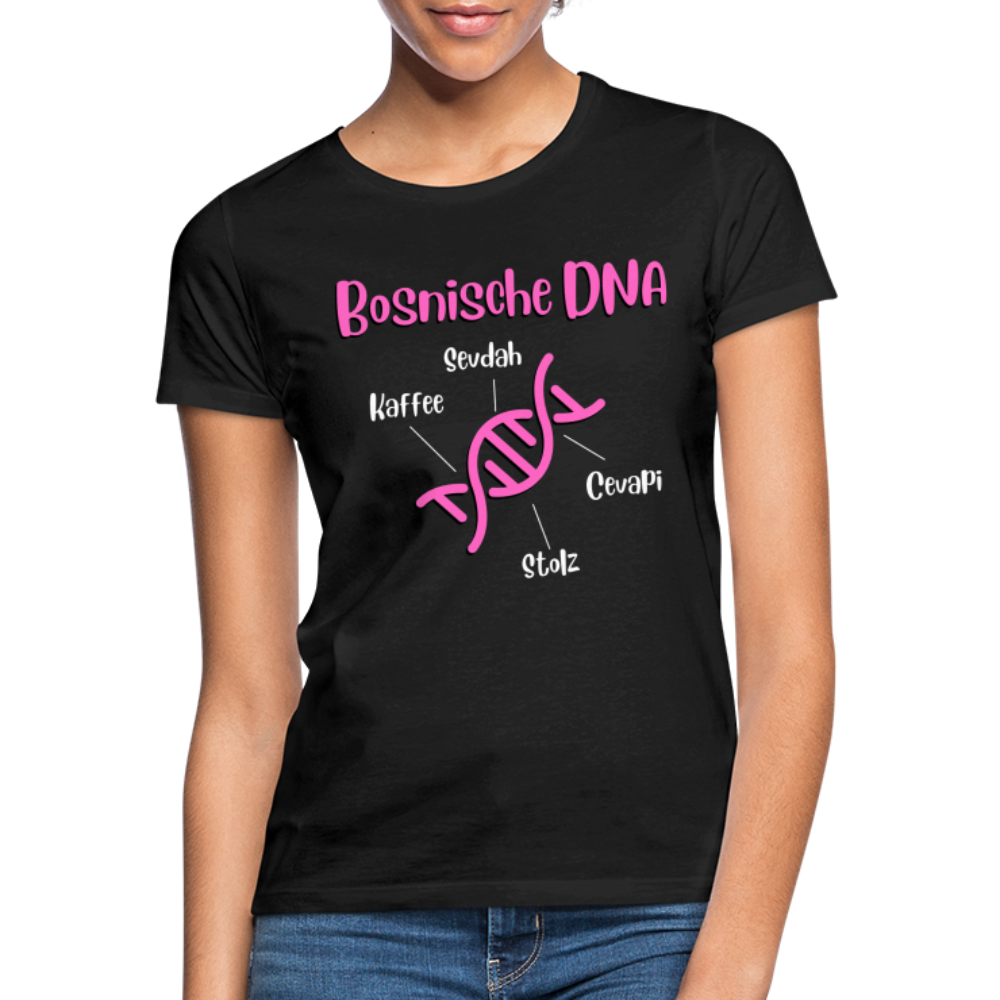 Bosnische DNA" Frauen Kurzärmeliges T-Shirt - Schwarz