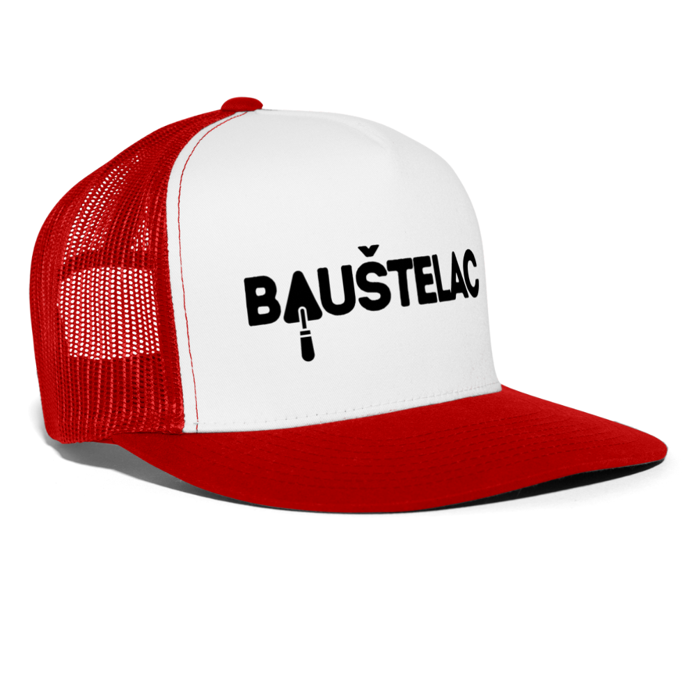 Baustelac Trucker-Kappe - Weiß/Rot