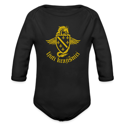 Ljuti Krajisnici Baby Bio-Langarm-Body - Schwarz