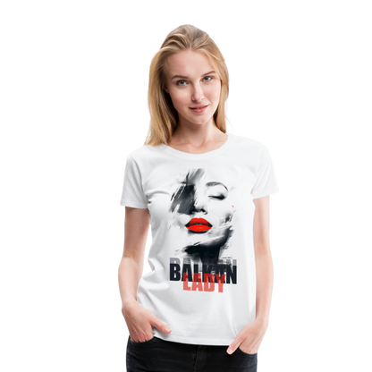 Balkan Frau Damen Premium T-Shirt - Weiß