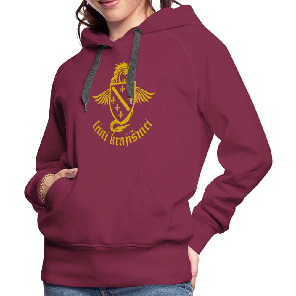 Ljuti Krajisnici Damen Premium Kapuzenpullover - Bordeaux