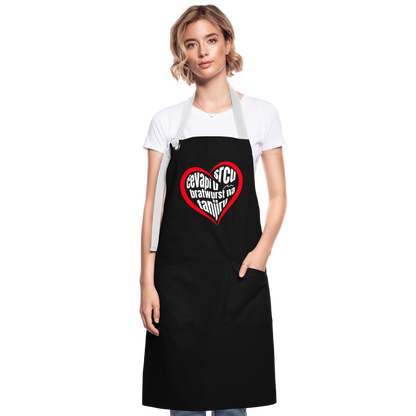 Latzschürze im Balkan-Stil - Schwarz/Weiß