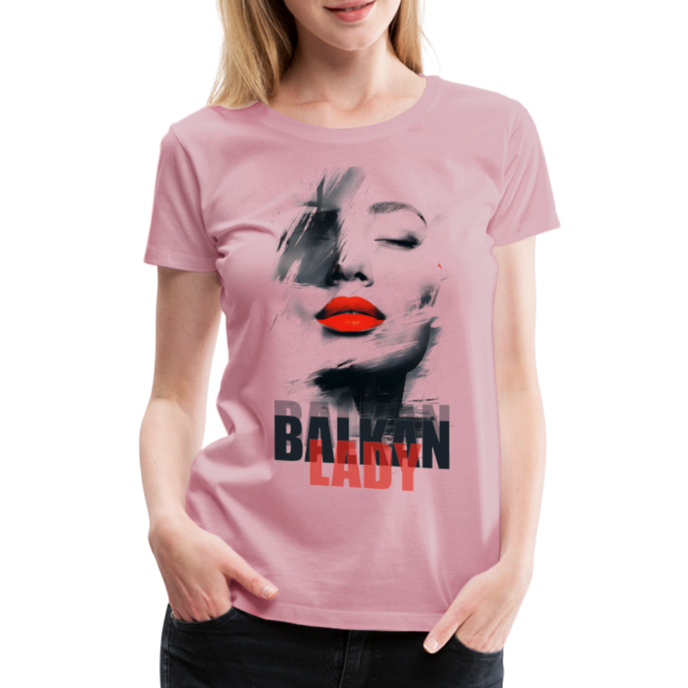 Balkan Frau Damen Premium T-Shirt - Hellrosa