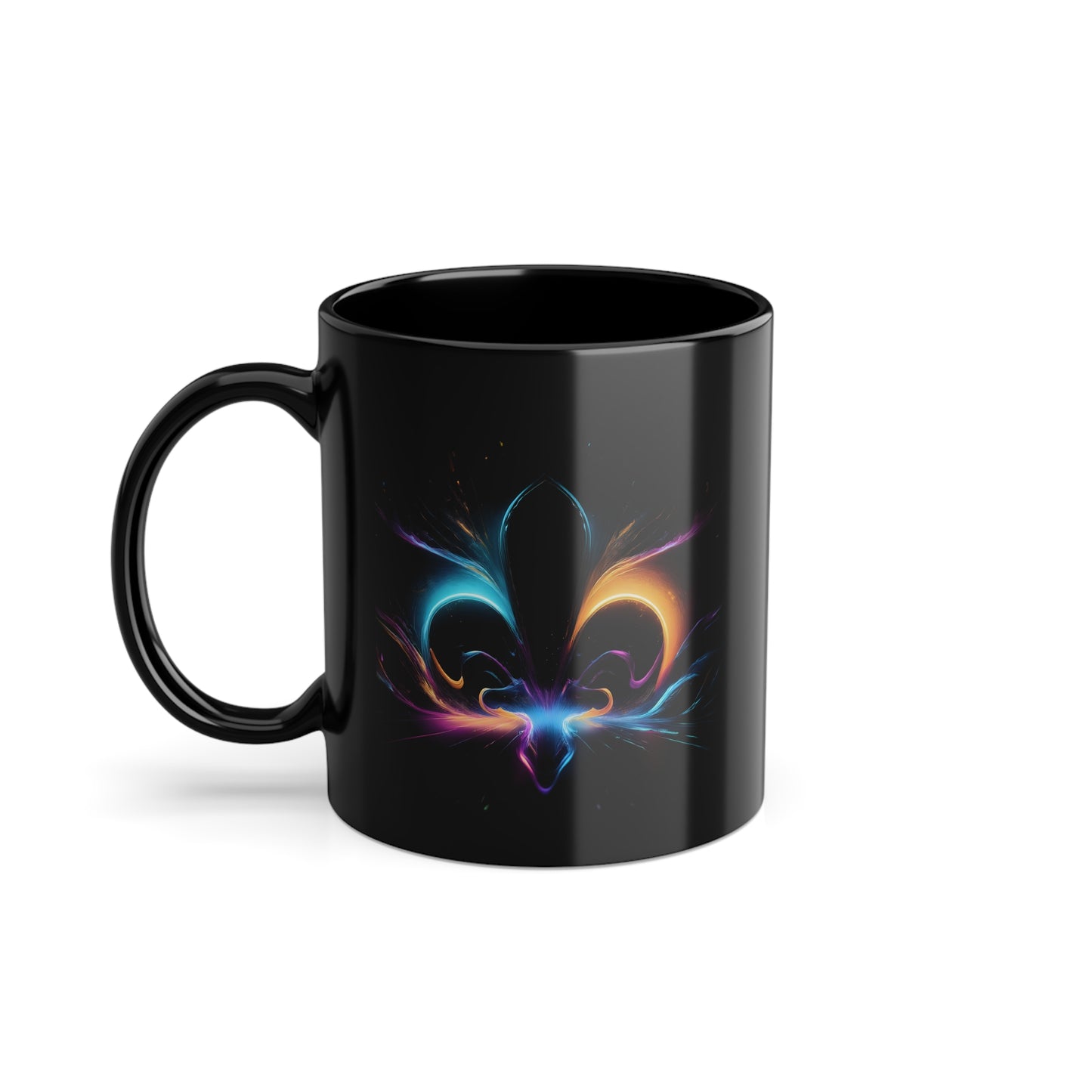 Bosnische Lilie, neonschwarze Kaffeetasse, 0,33 L