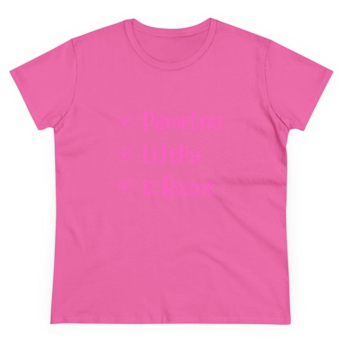 Damen Mittelschweres Baumwoll-T-Shirt im bosnischen Stil