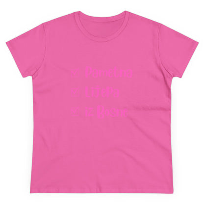 Damen Mittelschweres Baumwoll-T-Shirt im bosnischen Stil