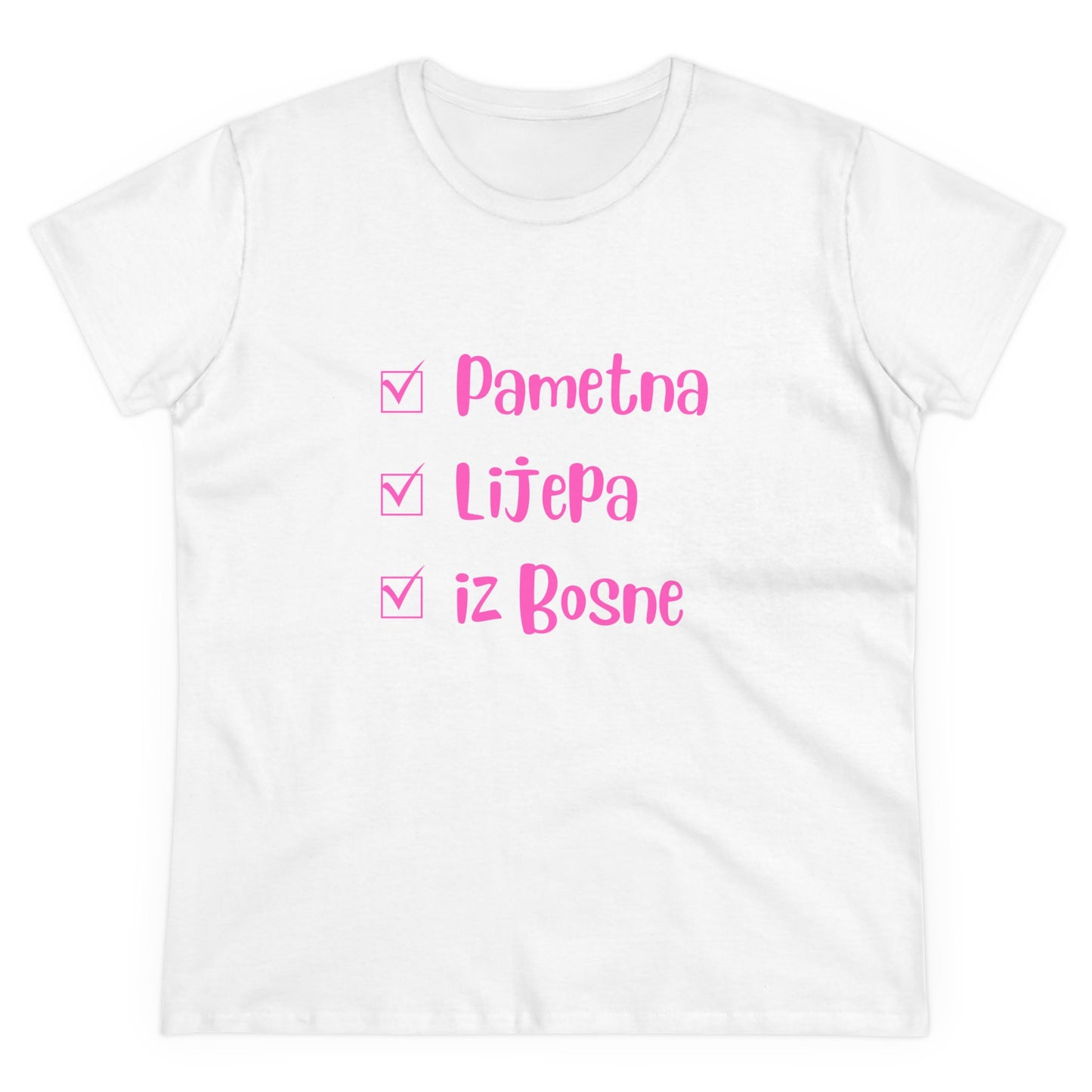Damen Mittelschweres Baumwoll-T-Shirt im bosnischen Stil