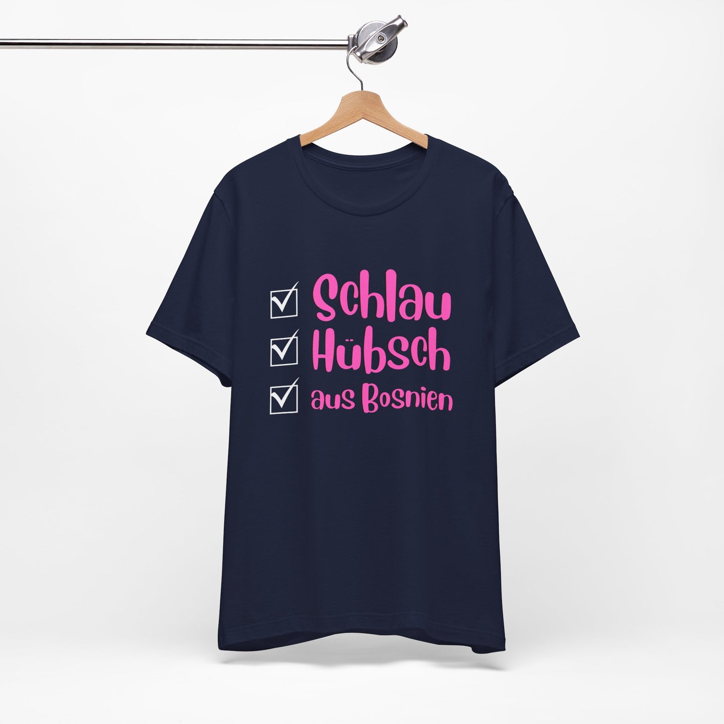 Bosnisches Lustiges Unisex Kurzärmeliges T-Shirt
