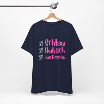 Bosnisches Lustiges Unisex Kurzärmeliges T-Shirt