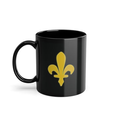 Bosnische Lilie schwarz Kaffeebecher, 0,33 L