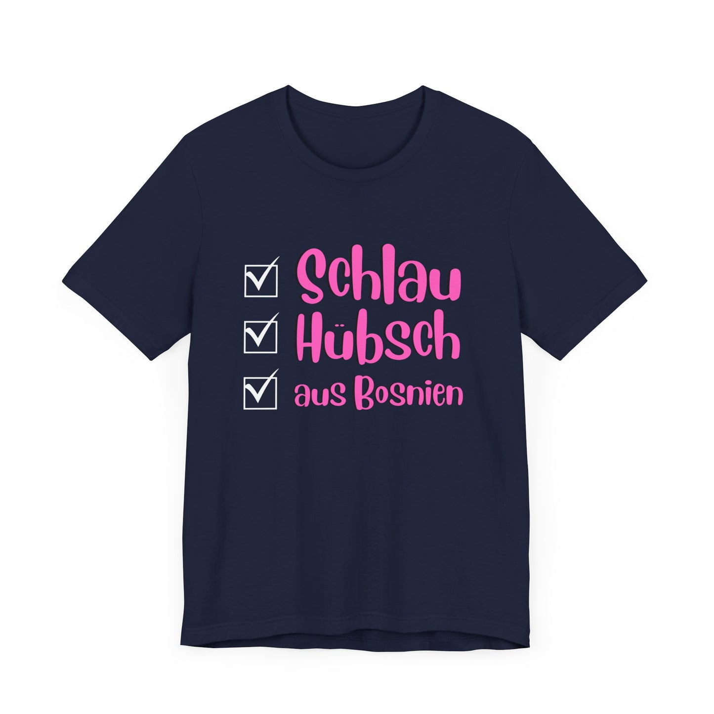 Bosnisches Lustiges Unisex Kurzärmeliges T-Shirt