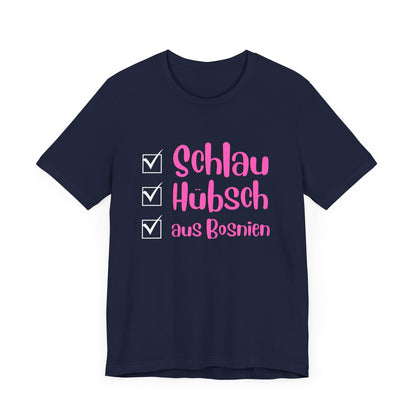 Bosnisches Lustiges Unisex Kurzärmeliges T-Shirt