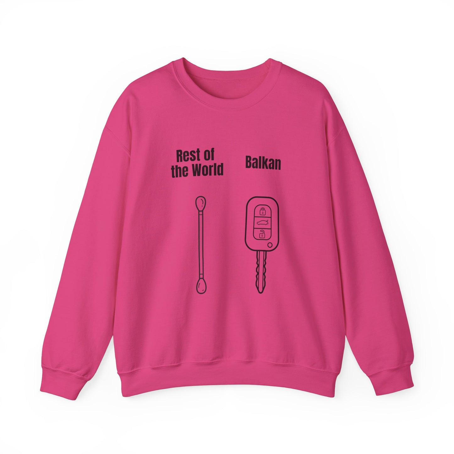 Lustiges Sweatshirt mit Rundhalsausschnitt und Balkan-Motiv