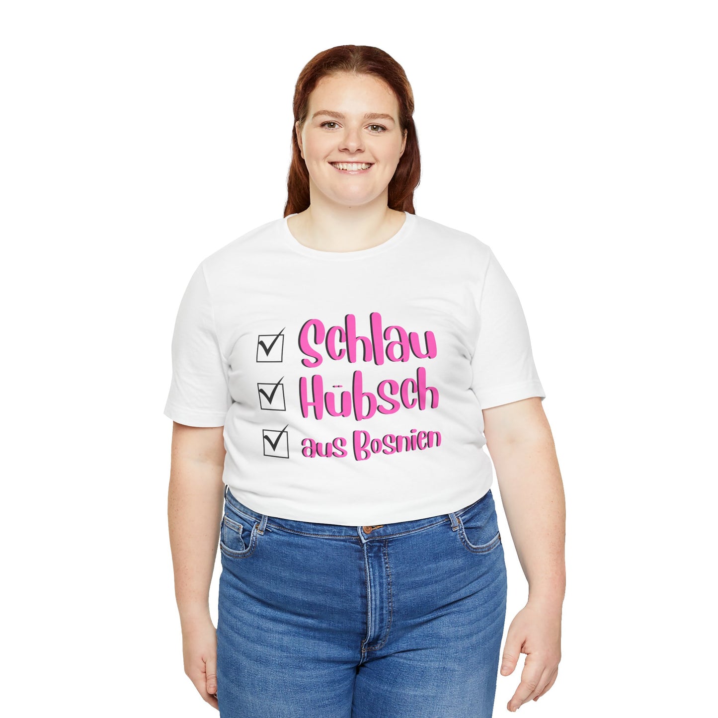 Bosnisches Lustiges Unisex Kurzärmeliges T-Shirt
