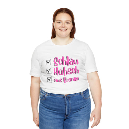 Bosnisches Lustiges Unisex Kurzärmeliges T-Shirt