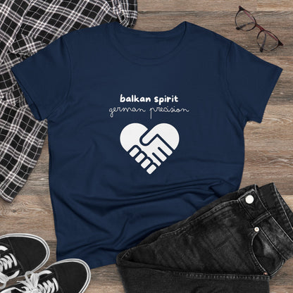 Balkan Spirit, German Precision Damen-Baumwoll-T-Shirt