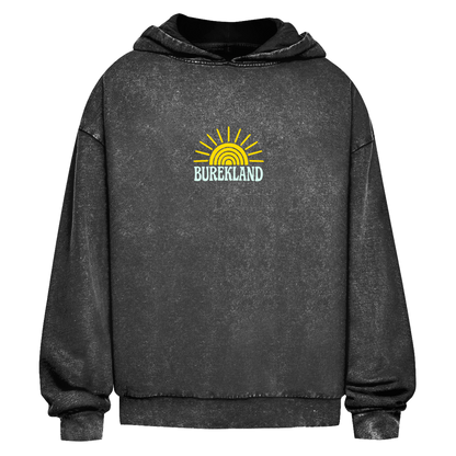 Oversize Washed Hoodie Smell of Burek - black