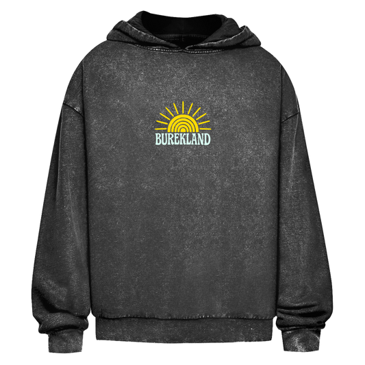 Oversize Washed Hoodie Smell of Burek - black