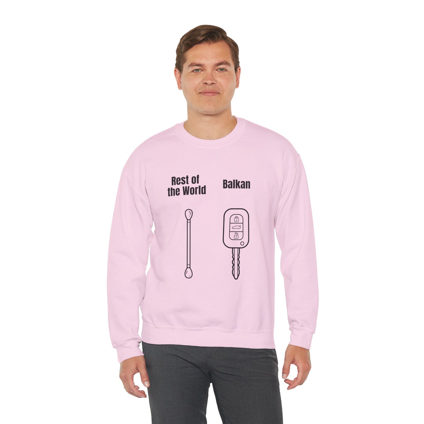 Lustiges Sweatshirt mit Rundhalsausschnitt und Balkan-Motiv