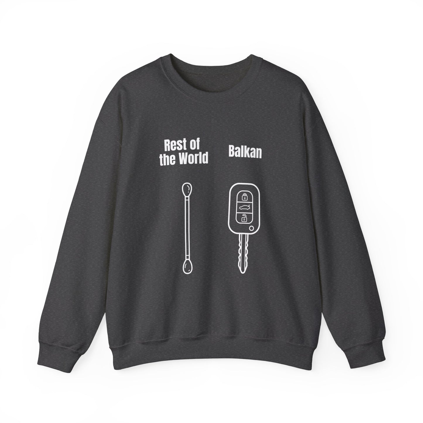 Lustiges Sweatshirt mit Rundhalsausschnitt und Balkan-Motiv