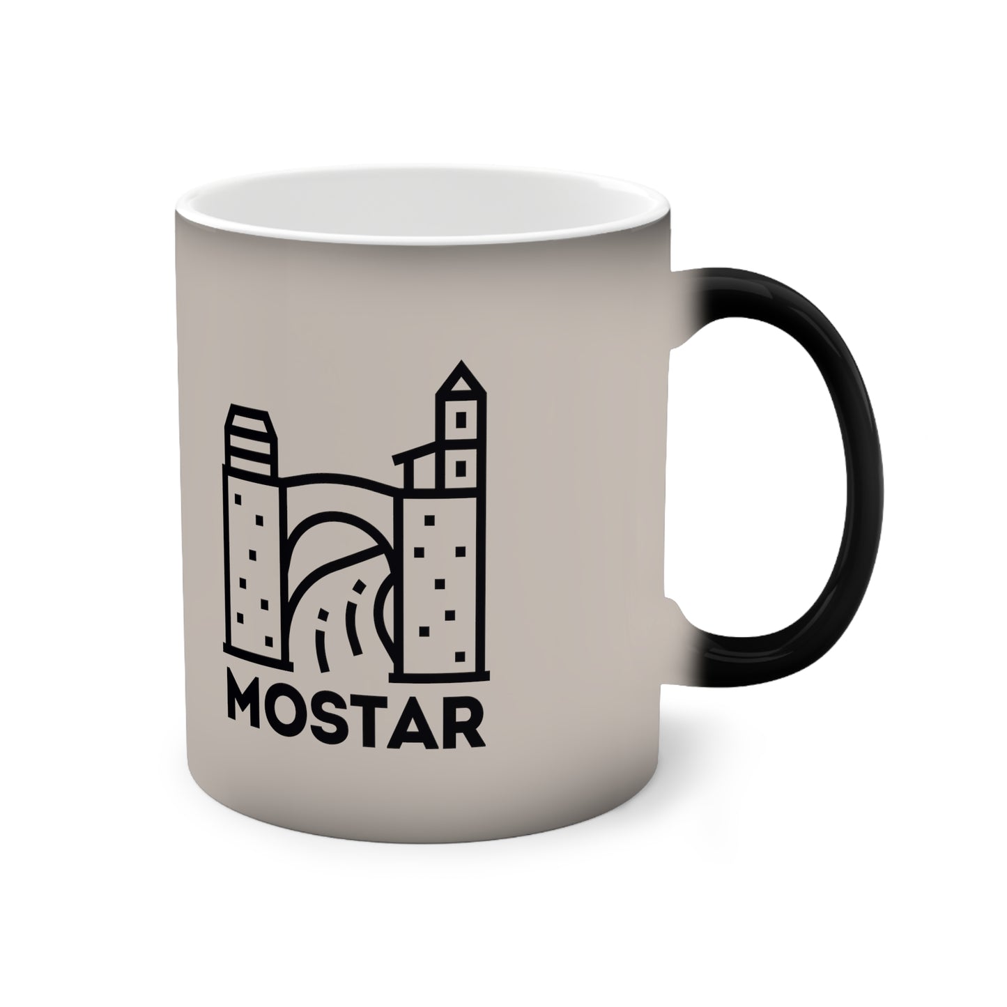 Mostar Motiv farbwechselnder Tee- und Kaffeebecher 0,33 L