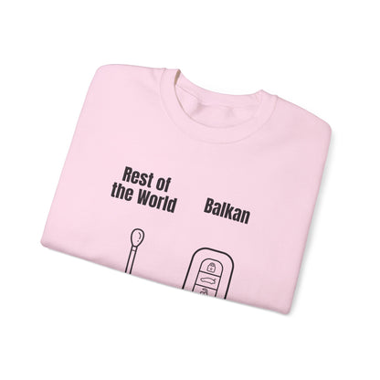 Lustiges Sweatshirt mit Rundhalsausschnitt und Balkan-Motiv
