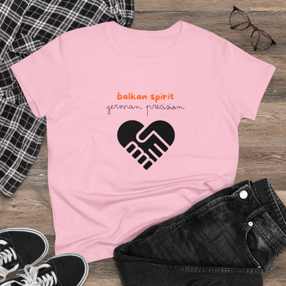 Balkan Spirit, German Precision Damen-Baumwoll-T-Shirt