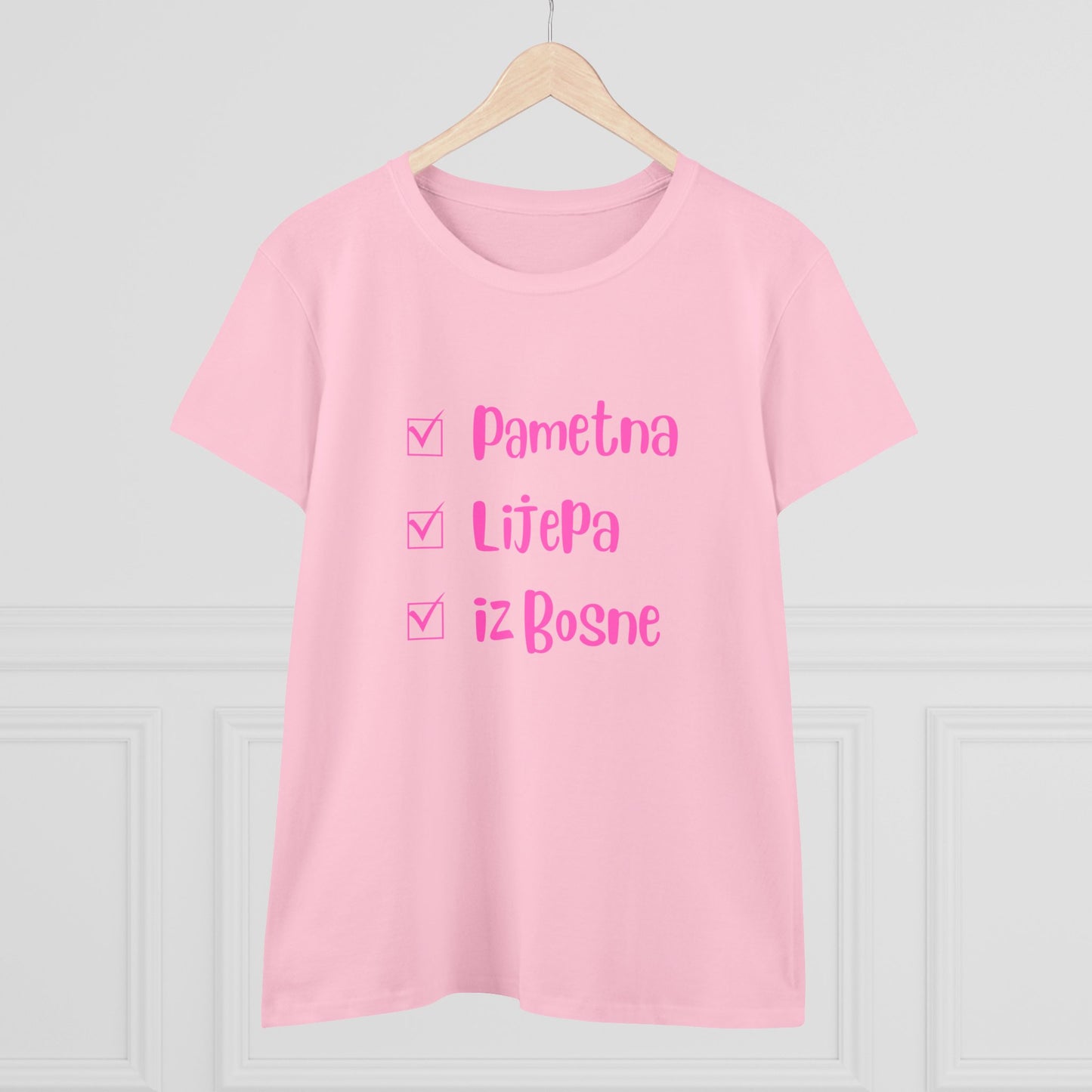 Damen Mittelschweres Baumwoll-T-Shirt im bosnischen Stil