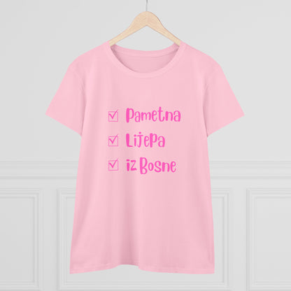 Damen Mittelschweres Baumwoll-T-Shirt im bosnischen Stil