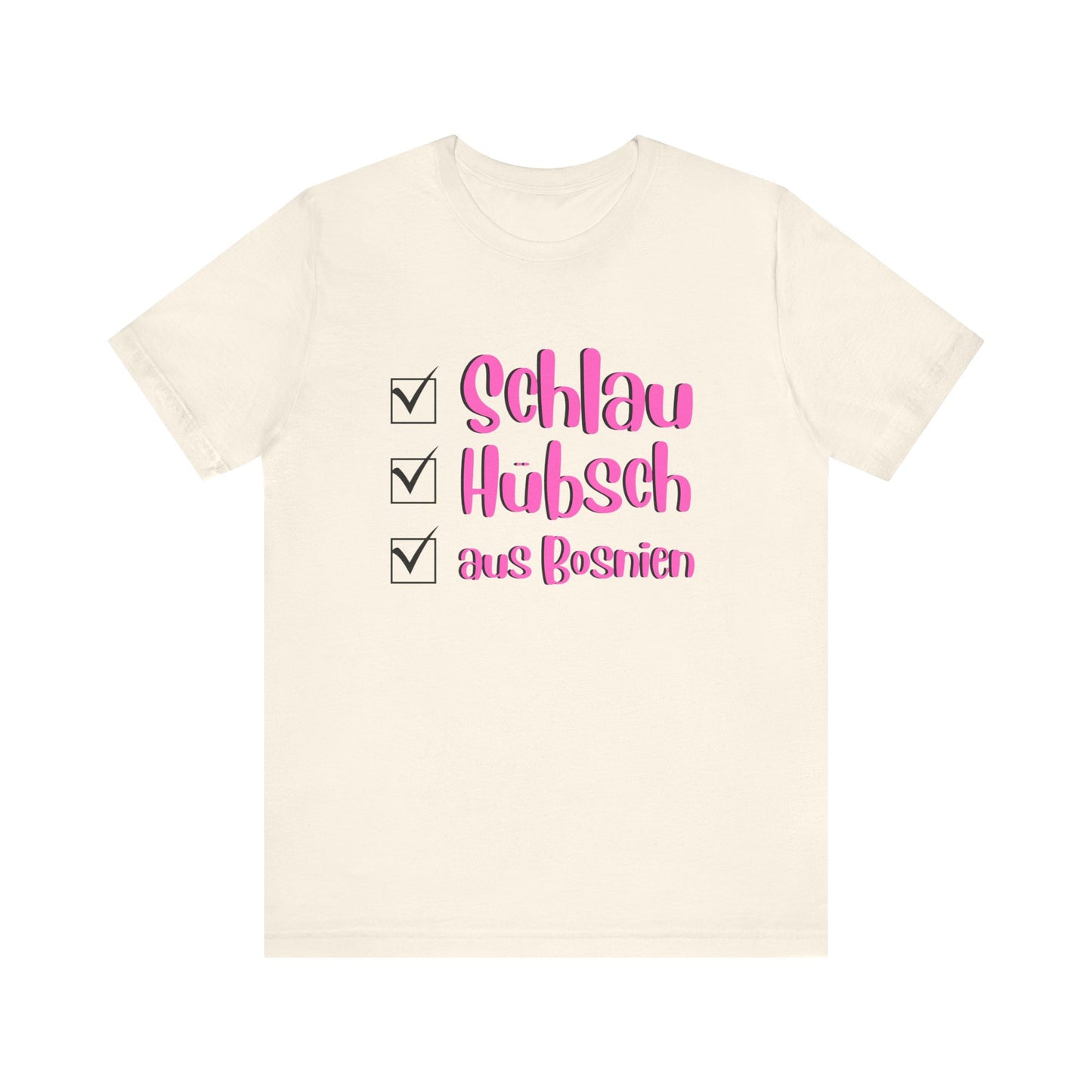 Bosnisches Lustiges Unisex Kurzärmeliges T-Shirt