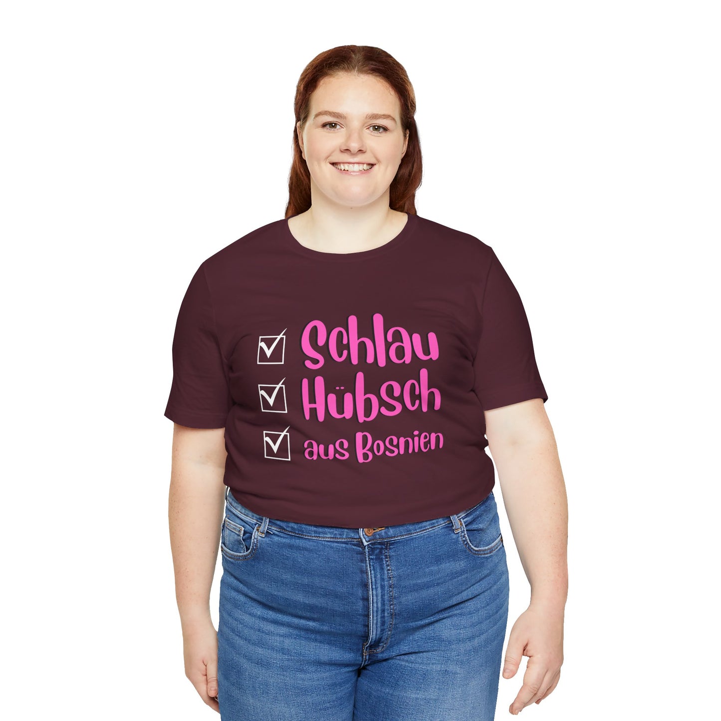 Bosnisches Lustiges Unisex Kurzärmeliges T-Shirt