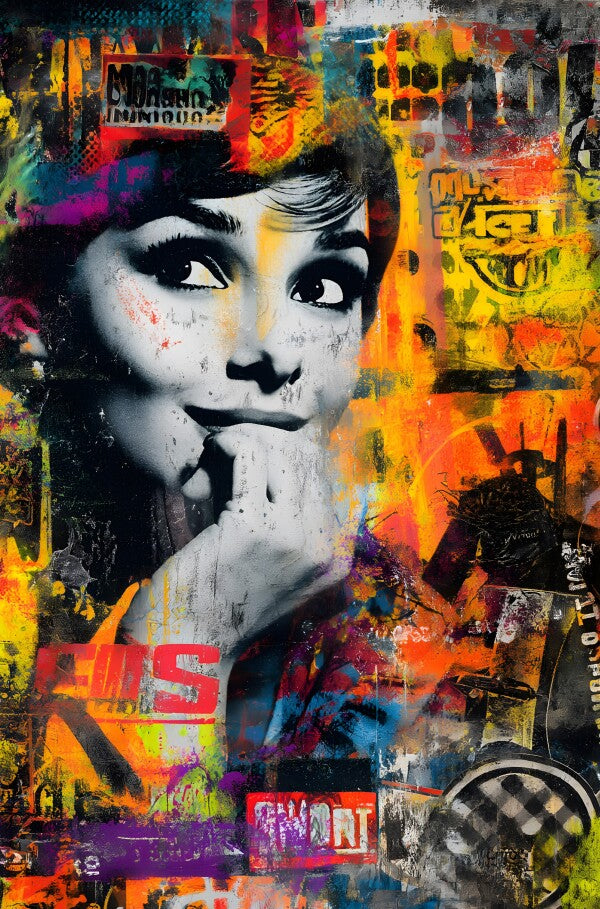 Klebeposter Hippie-Frau