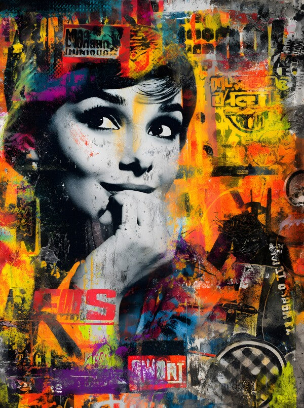 Klebeposter Hippie-Frau
